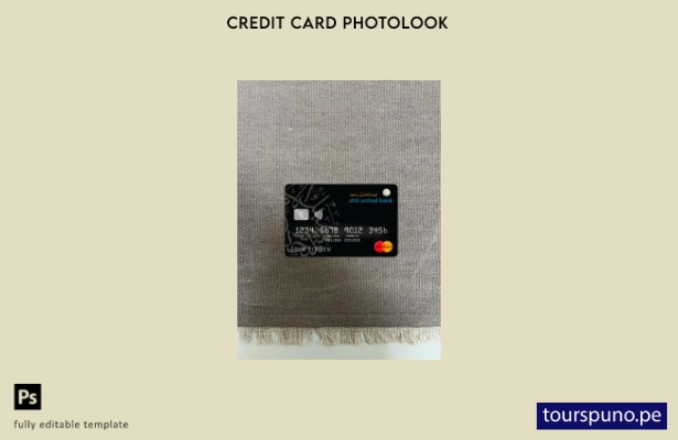 listo para imprimir plantilla frontal de aspecto fotográfico de Mastercard de  5